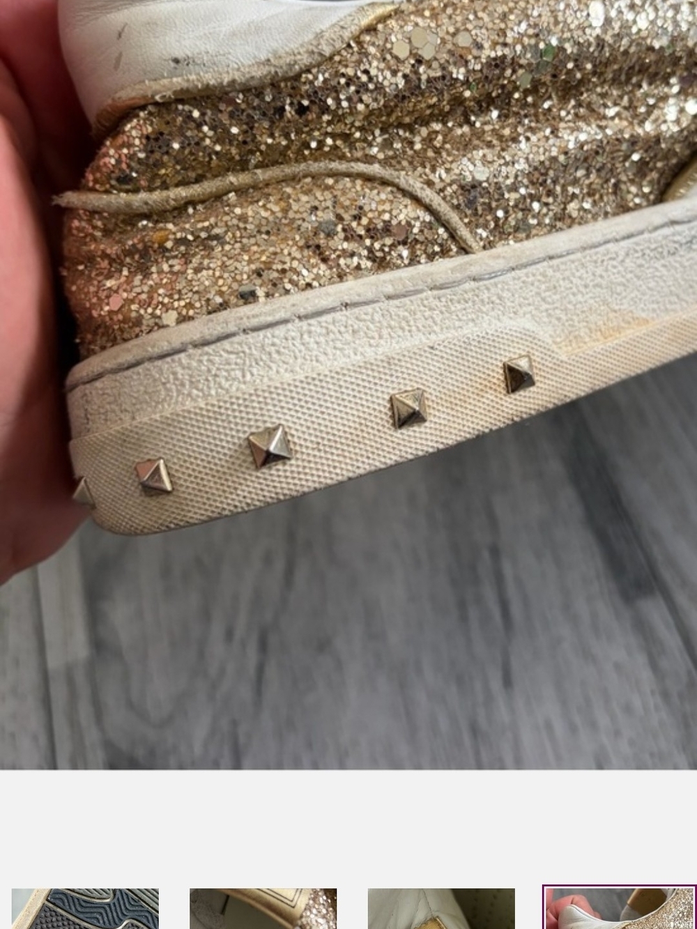 Valentino Garavani Glitter Low-Top Sneakers - Gold - Picture 11 of 11
